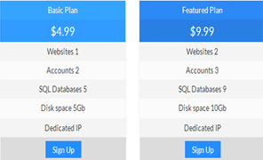 CSS less responsive pricing tables pack
