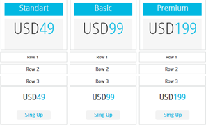 light pricing tables plugin